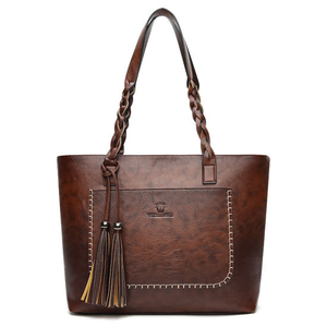 Classic Lady Tote Large Double Handle with Tassels (WDL0850)