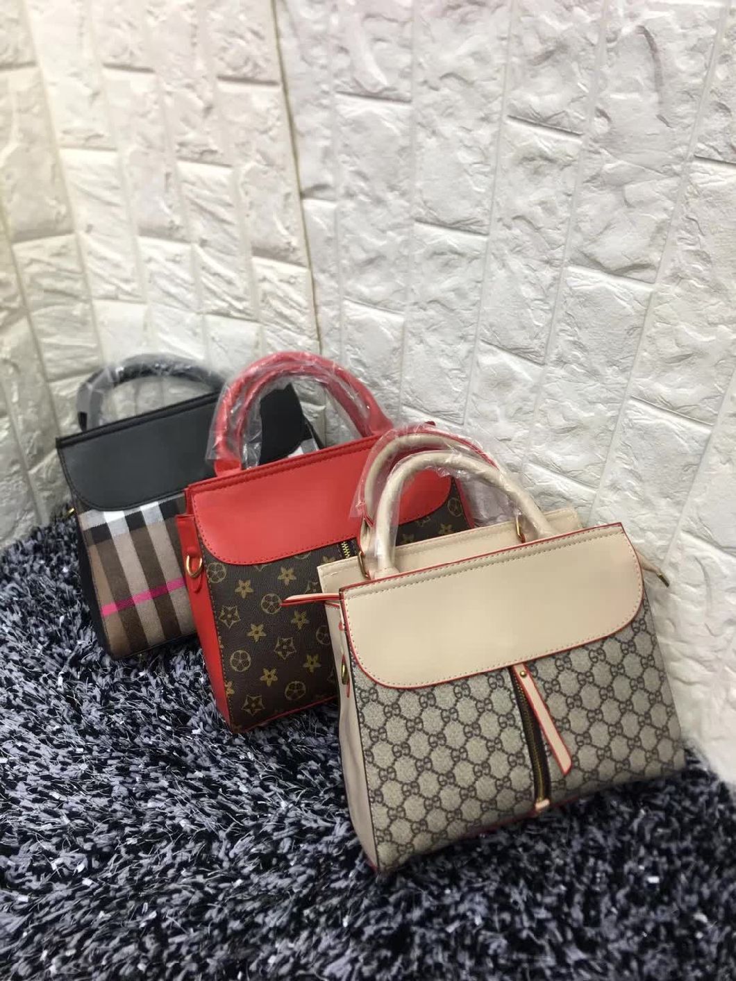 Women Bag Ladies Handbags Zippered Fashion Lady Handbag Promotion Ladies Bags Leather Handbags (WDL0098)