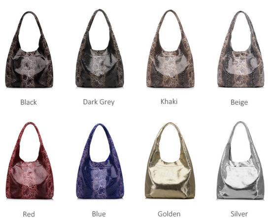 Women Large Tote Classic Hobo Serpentine PU Leather Shoulder Bags Ladies Handbags (WDL0898)