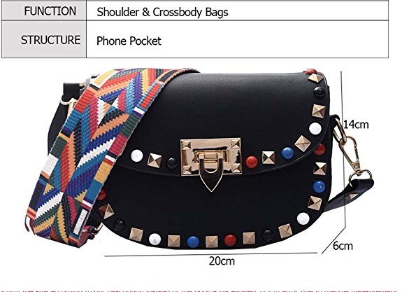PU Leather Handbag with Rivet decoration Women Lady Shoulder Handbag 2018 Nice Design with High Quality Handbag (WDL0524)