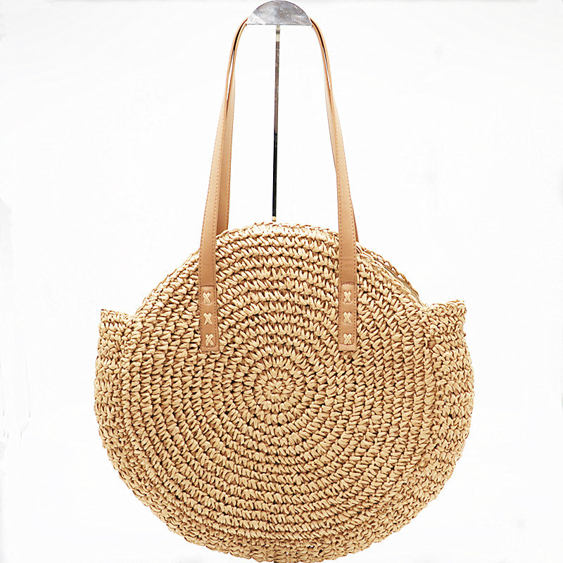 Ins Fashion Straw Bag Ladies Handbags Holiday Round Straw Bag Leisure Beach Bag