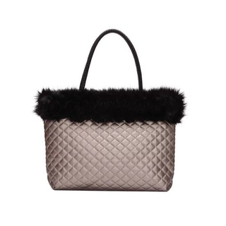New Winter Fashion Ladies Handbag Fur Trim Classic Handbag Women Tote PU Shoulder Bag
