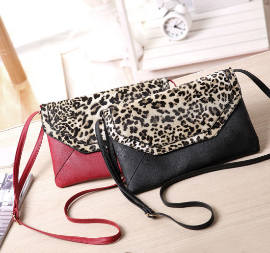 Lady Evening Bags Leopard Pattern Women PU Leather Handbags Female Classic Party Bag (WDL0963)