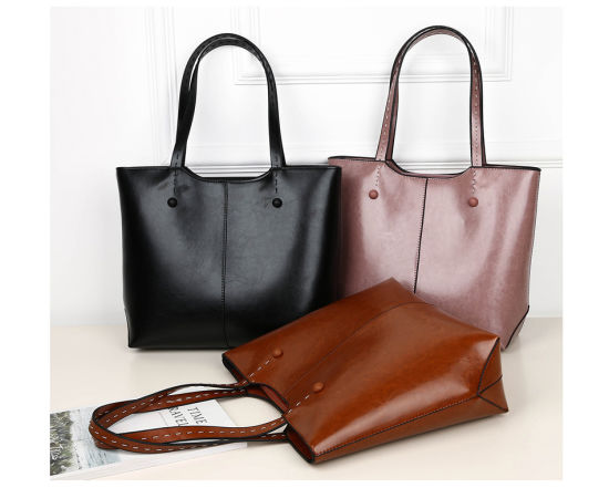 Classic Lady PU Leather Tote Large Double Handle (WDL0868)