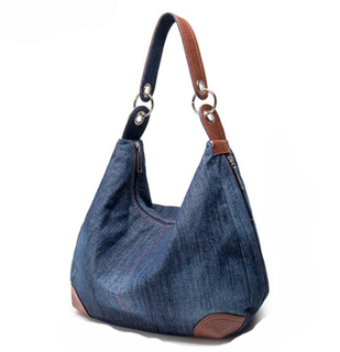 Lady Bag Designer Ladies Handbags Big Purses Jean Denim Tote Popular Handbag (WDL0957)