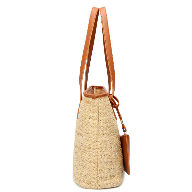 Ladies Handbag Straw Bag Promotion Handbag New Fashion Bag Women Tote with Purse