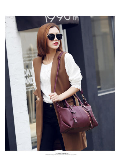 Zippered PU Decorative Fashion Shoulder Lady Handbag Nice Designer (WDL0220)