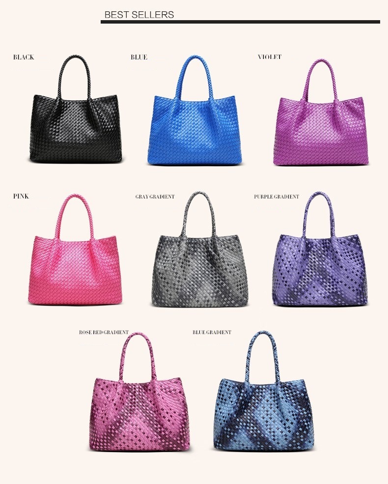 PU Weaving Fashion Tote Simple Large Capacity Shopping Bag Mummy Bag Designer Handbag (WDL0222)