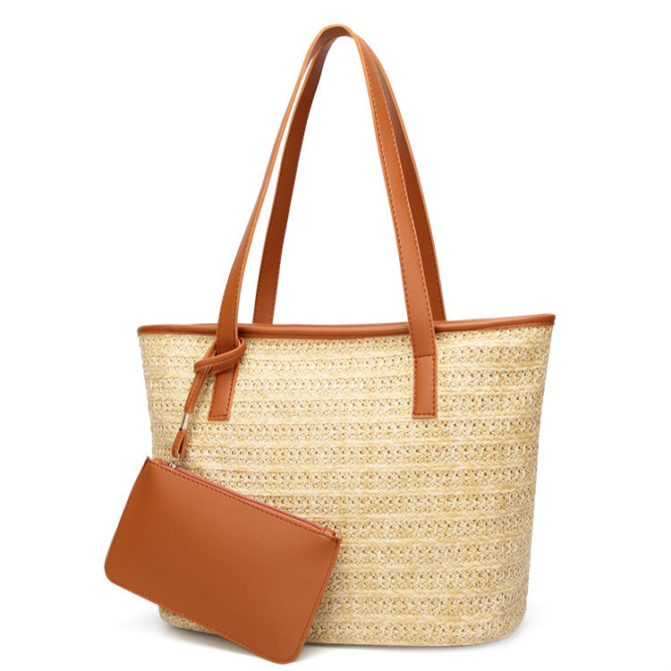 Ladies Handbag Straw Bag Promotion Handbag New Fashion Bag Women Tote with Purse