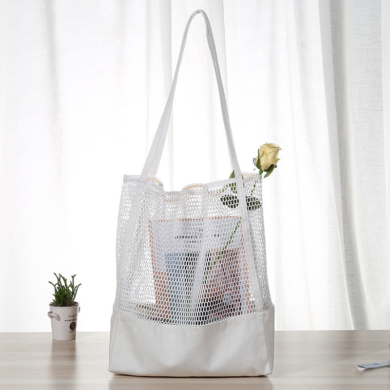 Lady Handbag Women Canvas Handbag Fashion Net Tote Bag Brand Canvas Handbag Lady Tote Fashion Shopping Bag