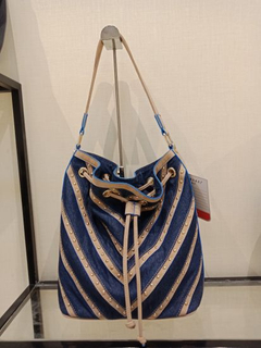 Women Bucket Bag with Revit Designer Handbag Canvas PU Leather Bag (WDL0415)