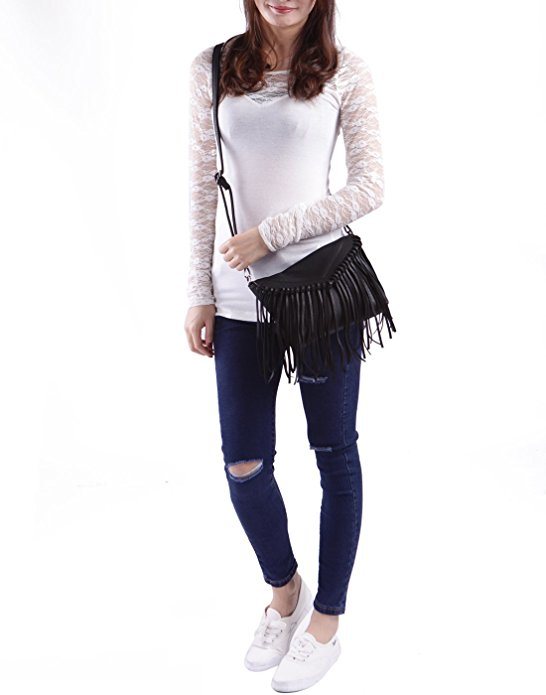 Handbags Popular Lady Handbag Tassel Decorated Flap PU Crossbody Bag Lady Handbag Ladies Bag Ladies Handbags (WDL01143)
