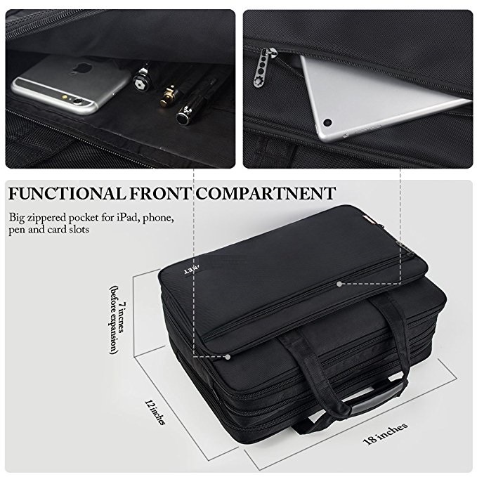 17 Inch Laptop Bag Travel Briefcase with Orjanizer Expandable Shoulder Bag Water Resisatant Business Message Briefcase (WDL01131)