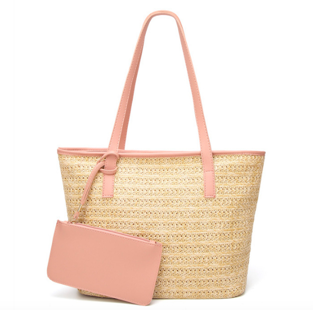 Ladies Handbag Straw Bag Promotion Handbag New Fashion Bag Women Tote with Purse