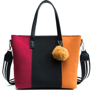 Fashion Ladies Bag PU Leather Women Handbags Wide Strap Tote (WDL0705)