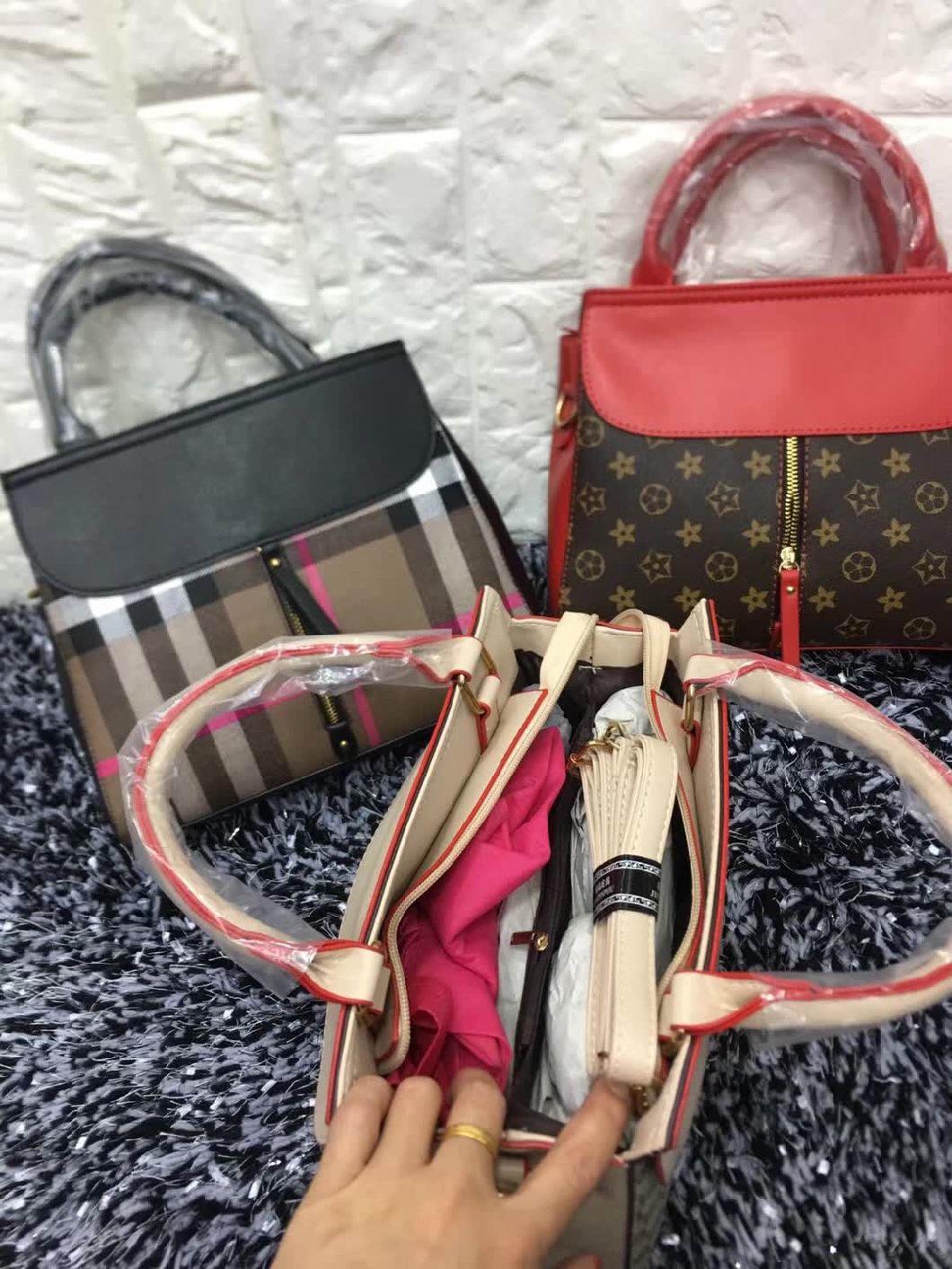 Women Bag Ladies Handbags Zippered Fashion Lady Handbag Promotion Ladies Bags Leather Handbags (WDL0098)