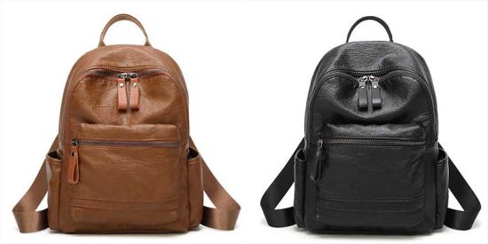 Vintage Soft PU Leather Backpack Lady Washed PU Daily Pack (WDL0926)