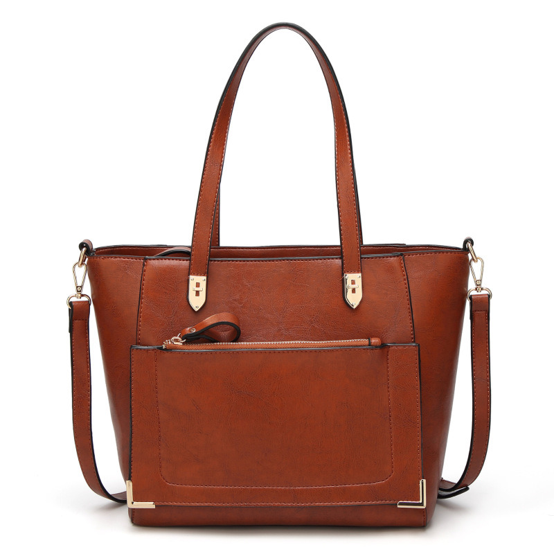 High Quality Hot Sell Tote with Metal Decorative Wardware PU Fashion Bag (WDL0214)