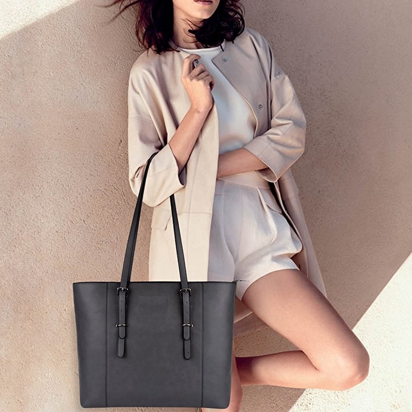 Metal Decoration Lady Laptop Tote Large Capacity Shoulder Bag Popular Handbag Women Bag (WDL0330)