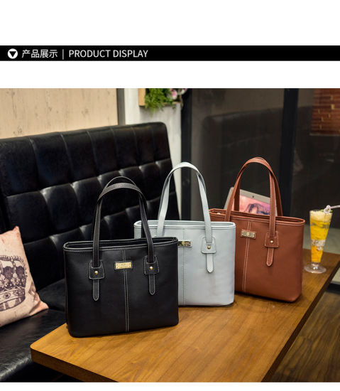 Causal Lady′s PU Leather Tote Bag Daily Handbag Lady Tote Bag Mummy Bag Shopping Bag (WDL0822)