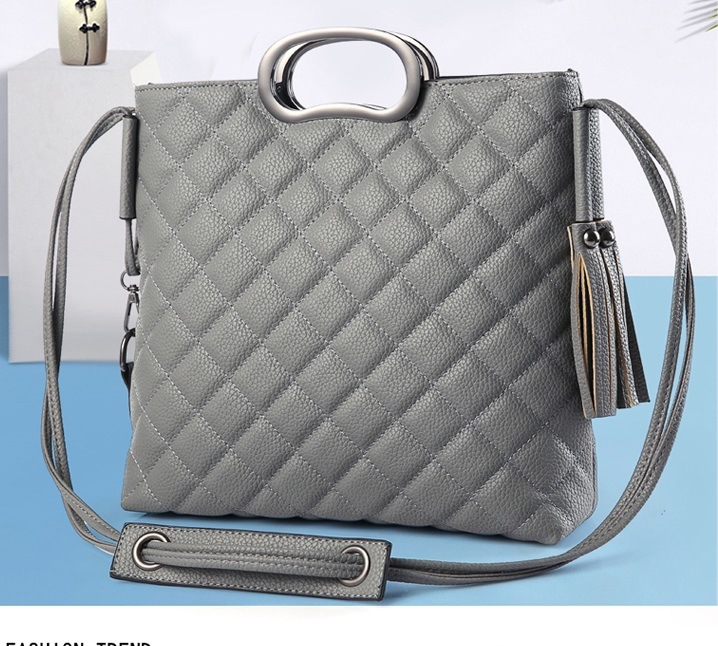 Metal Handle Fashion Lady Bags Simple Handbags Embroidering Bag Women Bag PU Leather Handbags (WDL0145)