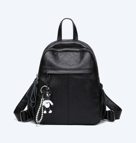 Basic Lady Backpack PU Leather Girls Daily Backpack (WDL0820)