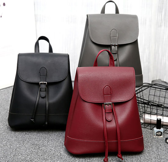 Casual Drawstring Women PU Leather Teenager Backpack (WDL0913)