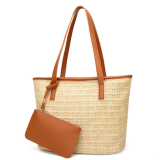 Ladies Handbag Straw Bag Promotion Handbag New Fashion Bag Women Tote with Purse